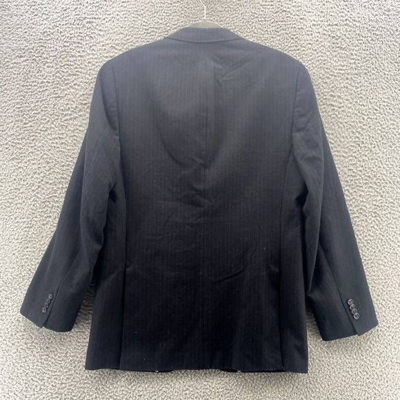 Banana Republic Blazer Mens 38R Black Pinstripe Modern Corpcore‎ Office Academia - Picture 7 of 11